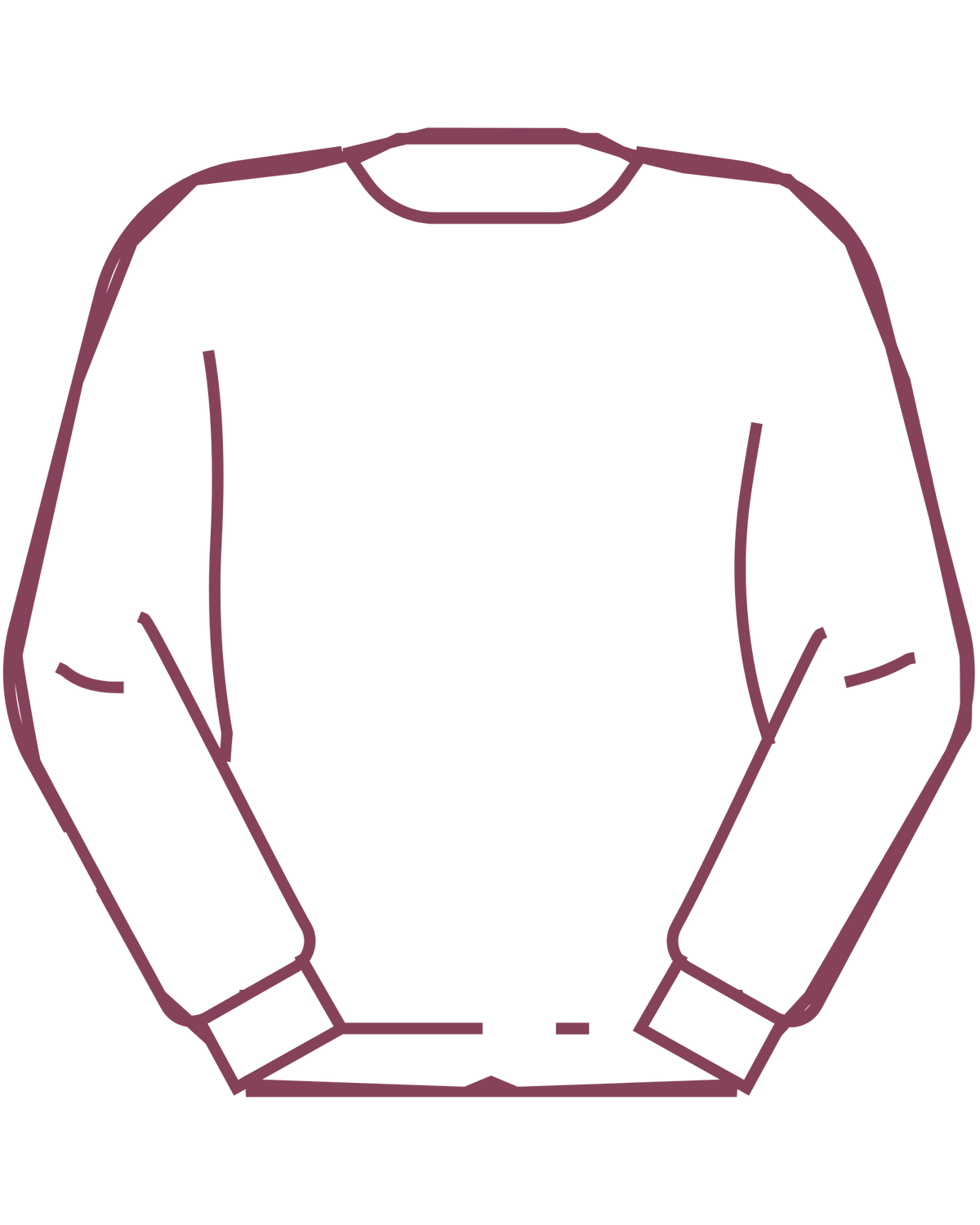 Illustration au trait rose d un chandail crewneck avec un petit coeur dessine, boutique Sans Filtre