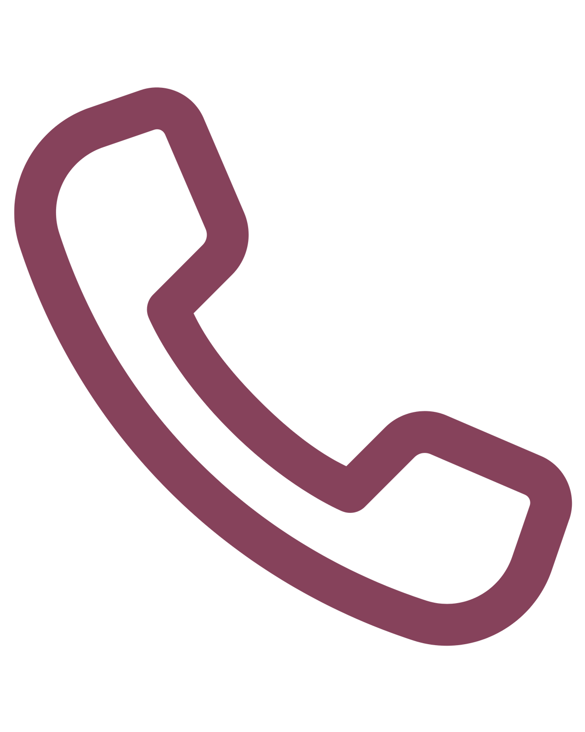 Icône de téléphone bordeaux dessinée à la main, Sans Filtre