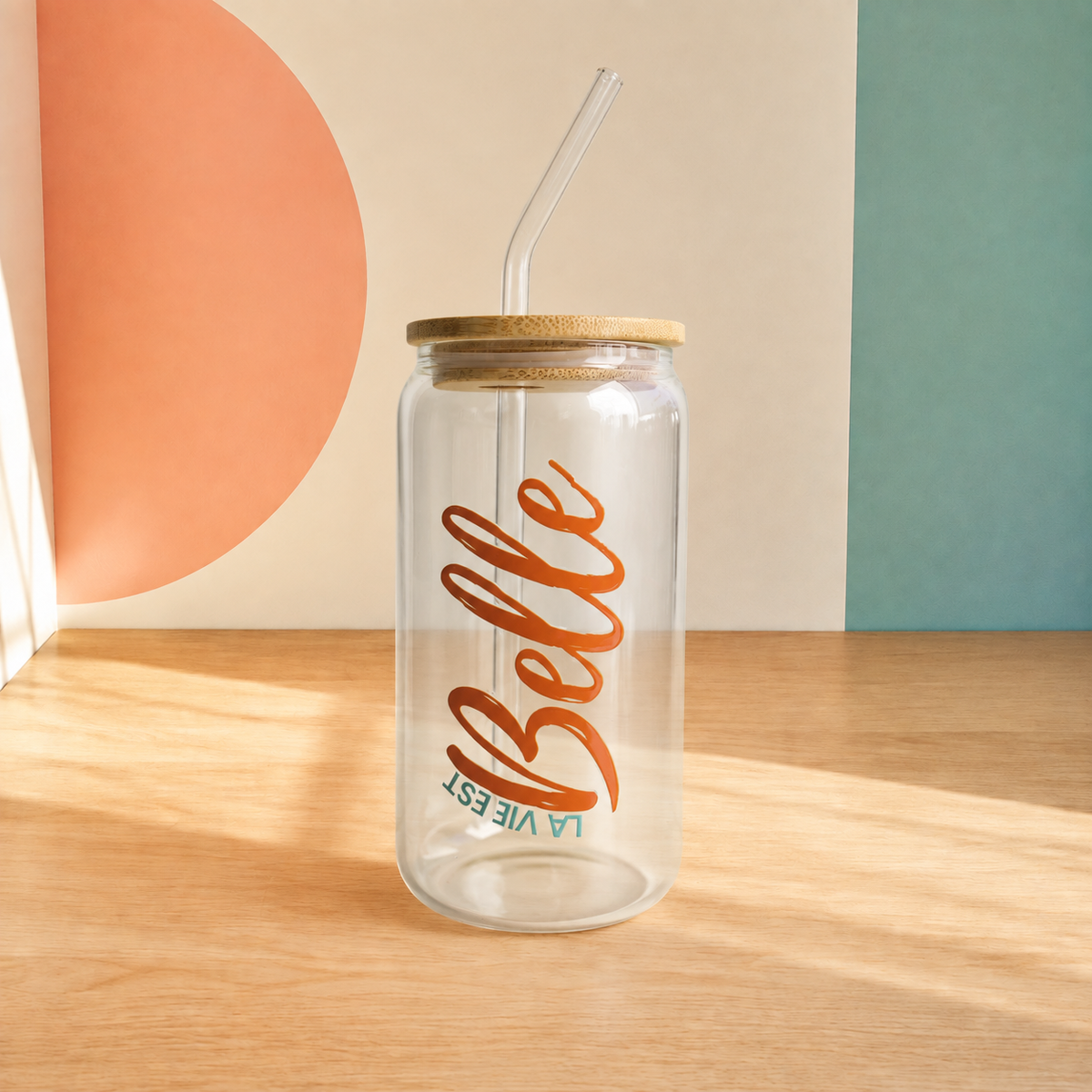 Gobelet en verre « La vie est belle »