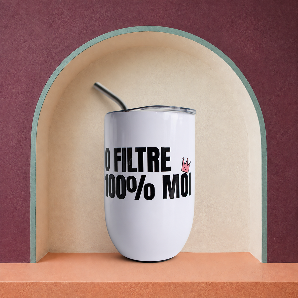 Verre à vin « 0 filtre 100 % moi »