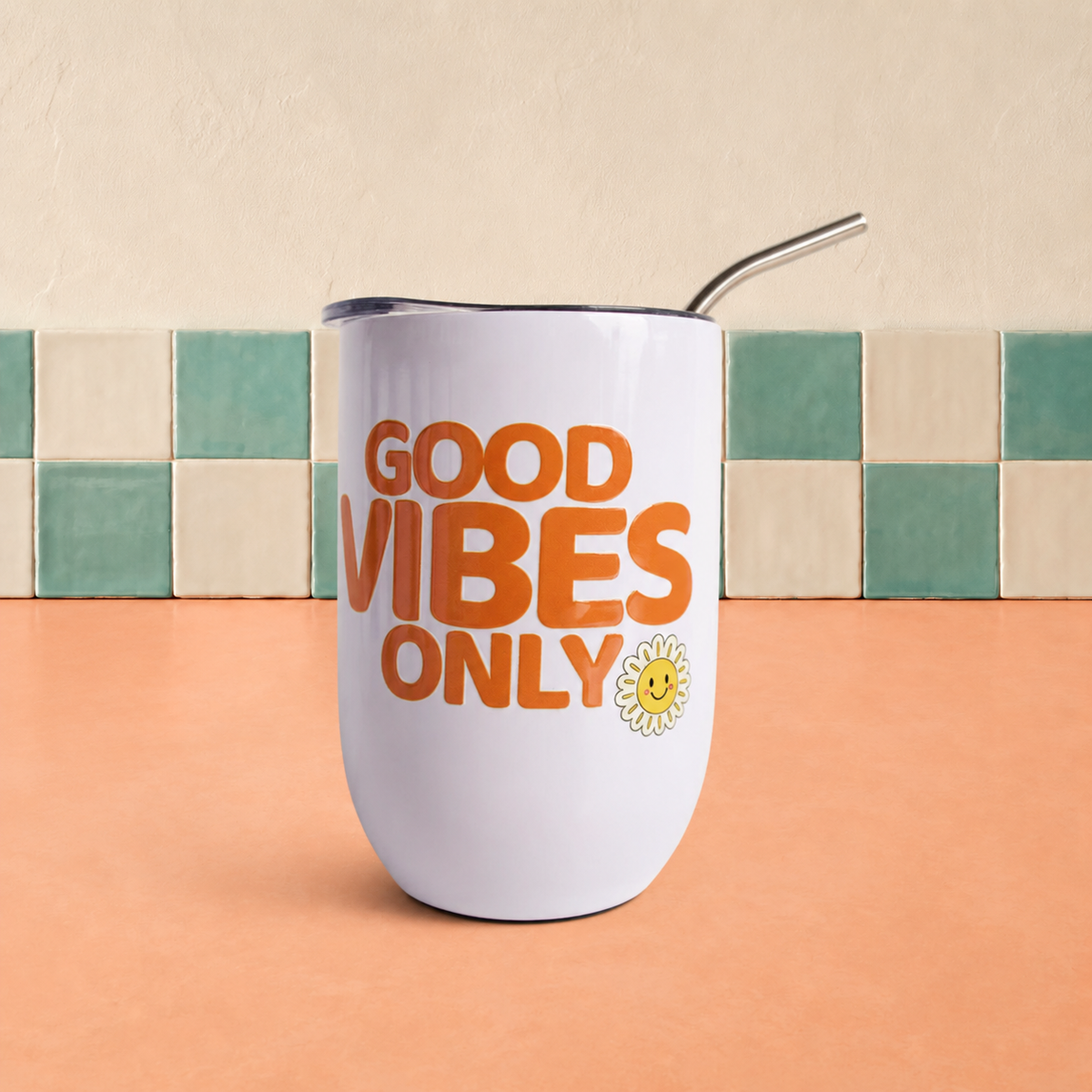 Verre à vin « Good Vibes Only »