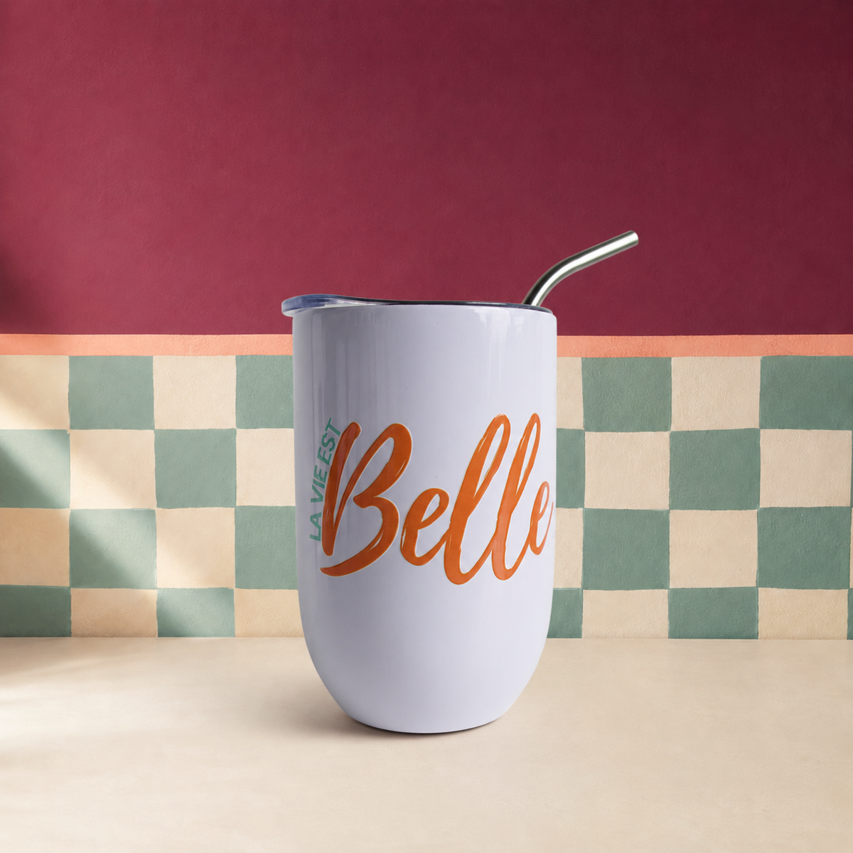 Verre à vin « La vie est belle »