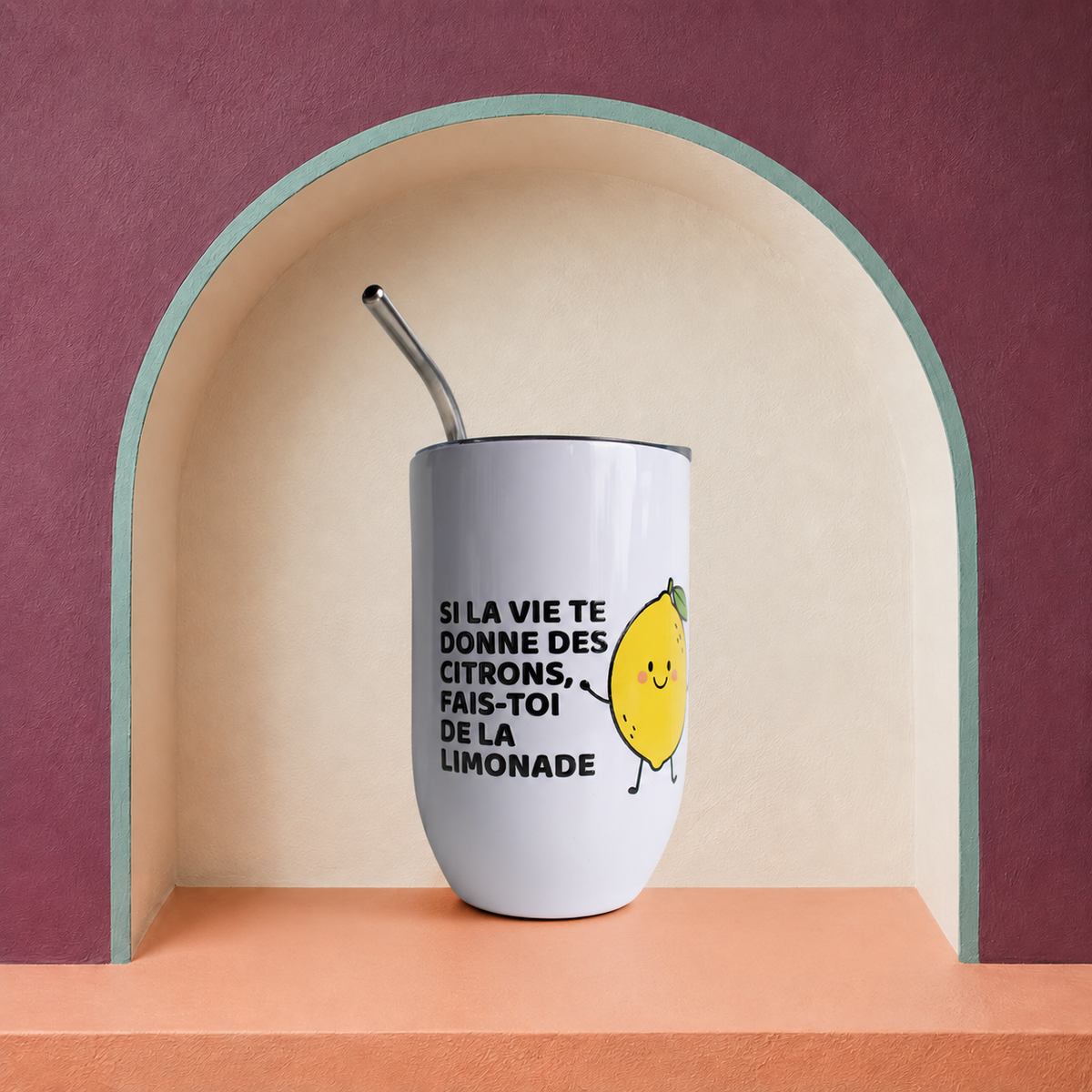 Verre à vin « Si la vie te donne des citrons, fais-toi de la limonade »