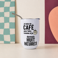 Verre à vin « Je bois du café pour faire comme si je dormais huit heures »