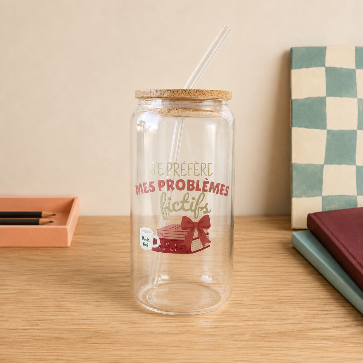 Gobelet en verre « Je préfère mes problèmes fictifs »