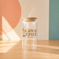 Gobelet en verre « Mon latté est épicé, moi aussi »