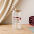 Gobelet en verre « J’peux pas, j’ai un chapitre »