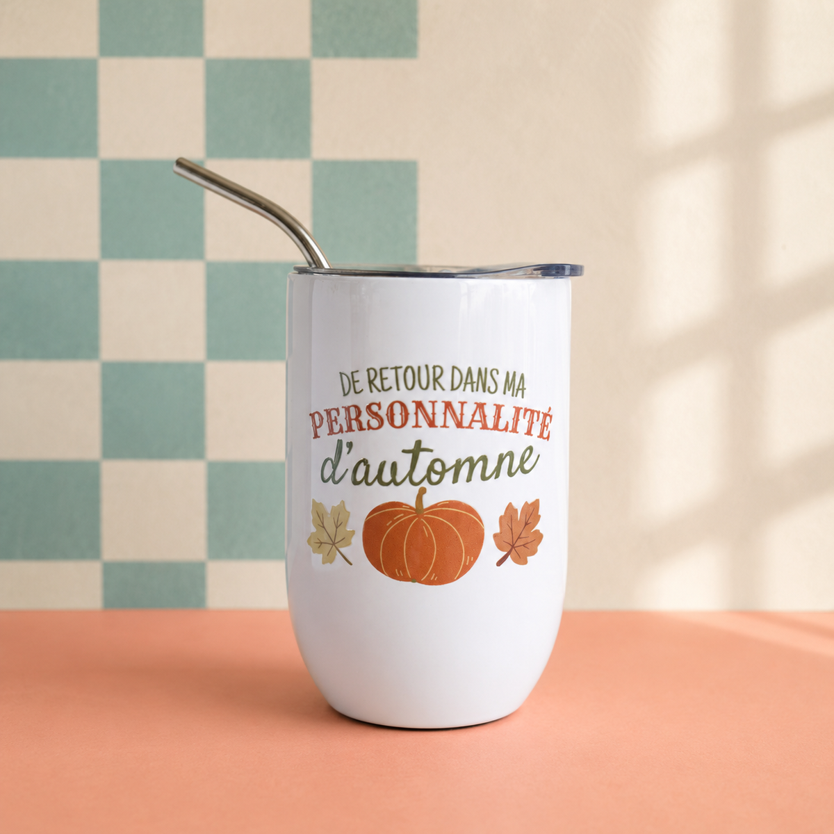 Verre de vin « De retour dans ma personnalité d’automne »