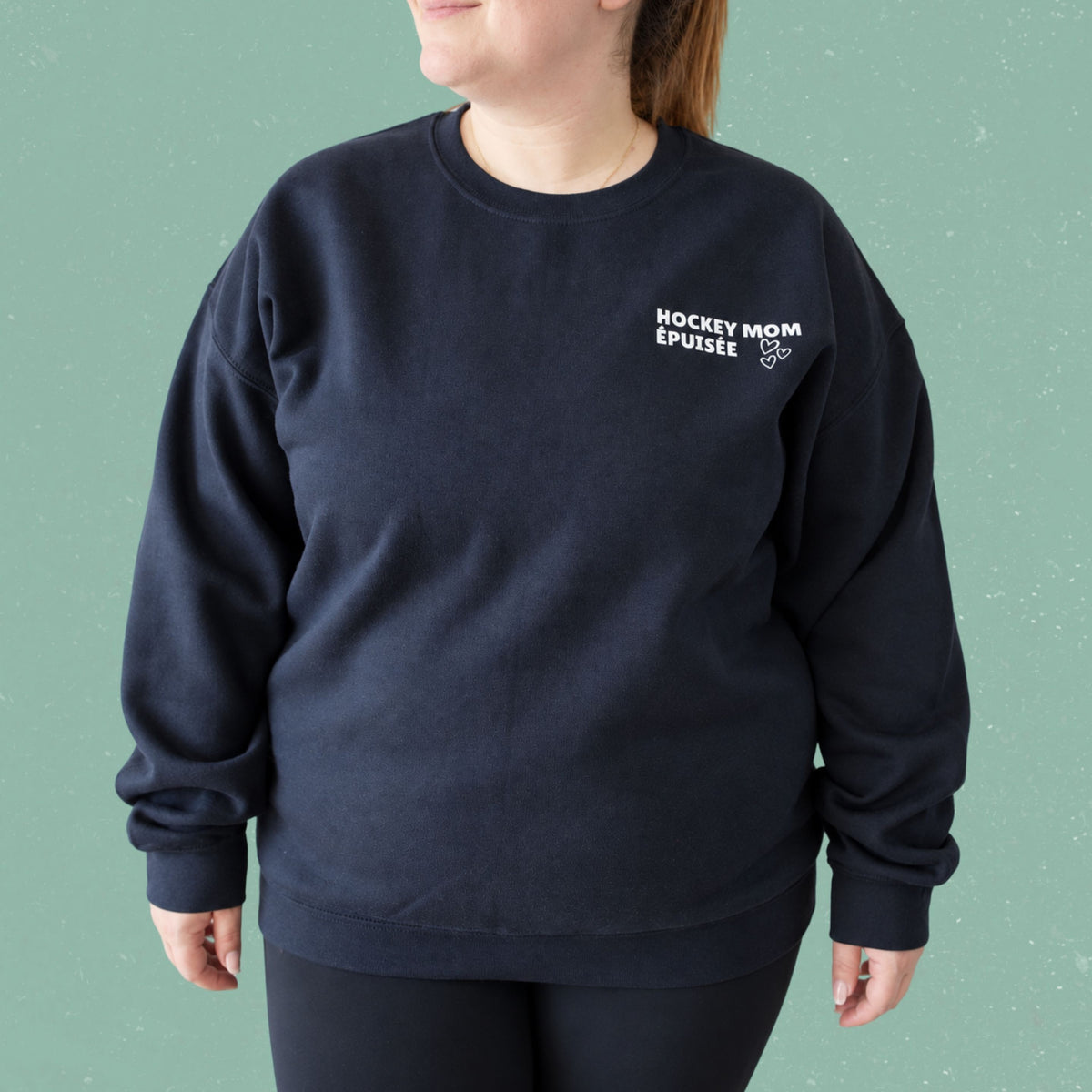 Chandail crewneck « Hockey mom épuisée »