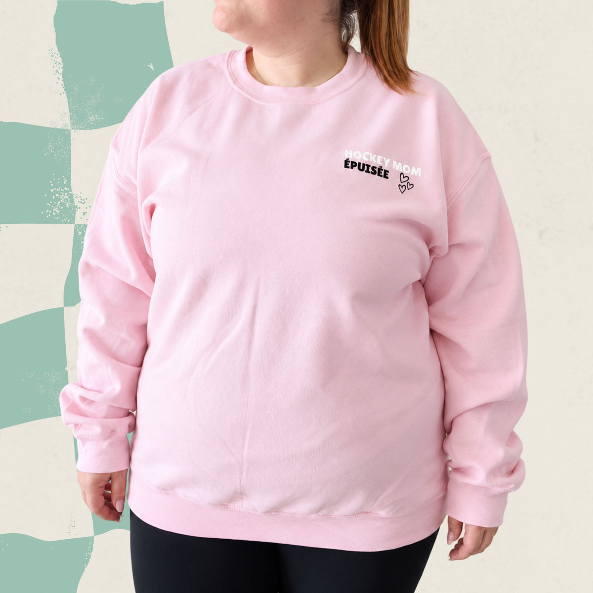 Chandail crewneck « Hockey mom épuisée »