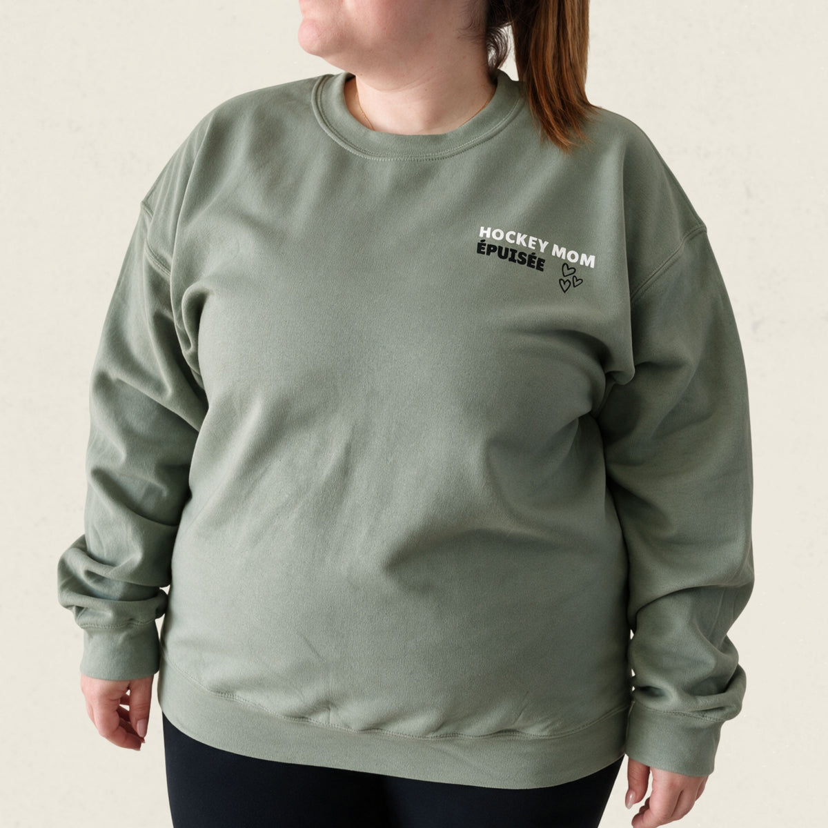 Chandail crewneck « Hockey mom épuisée »