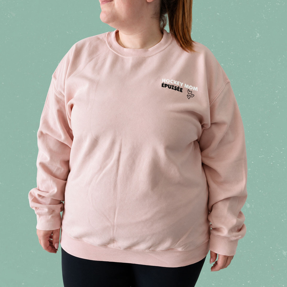 Chandail crewneck « Hockey mom épuisée »