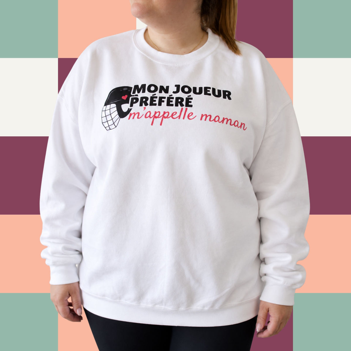 Chandail crewneck « Mon joueur préféré m'appelle maman »