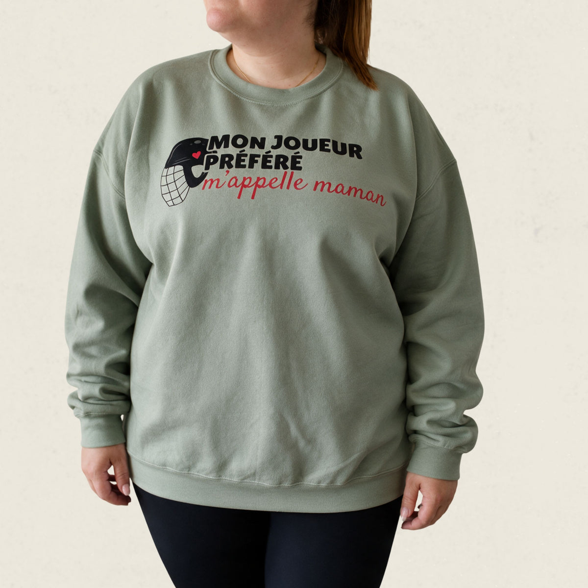 Chandail crewneck « Mon joueur préféré m'appelle maman »