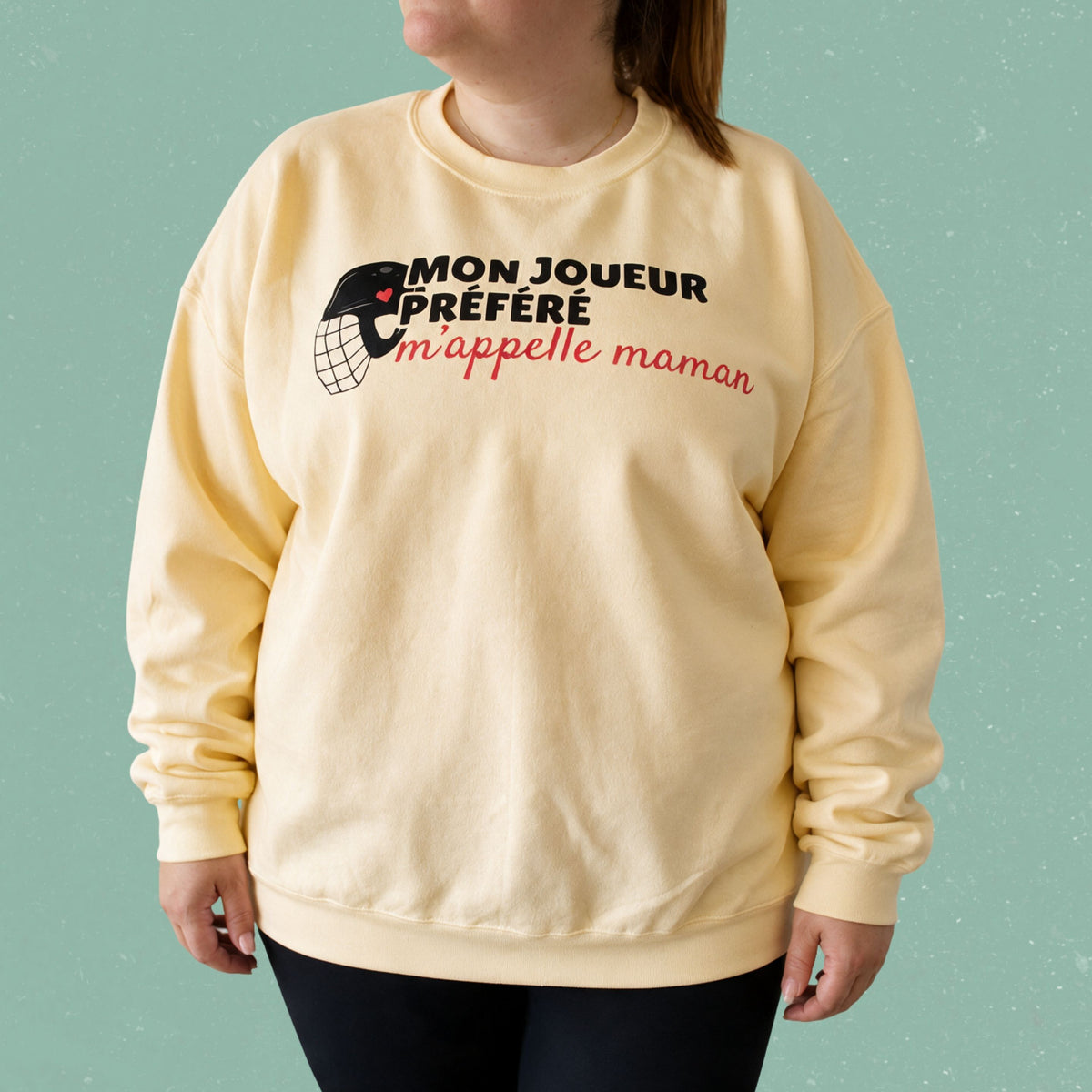 Chandail crewneck « Mon joueur préféré m'appelle maman »