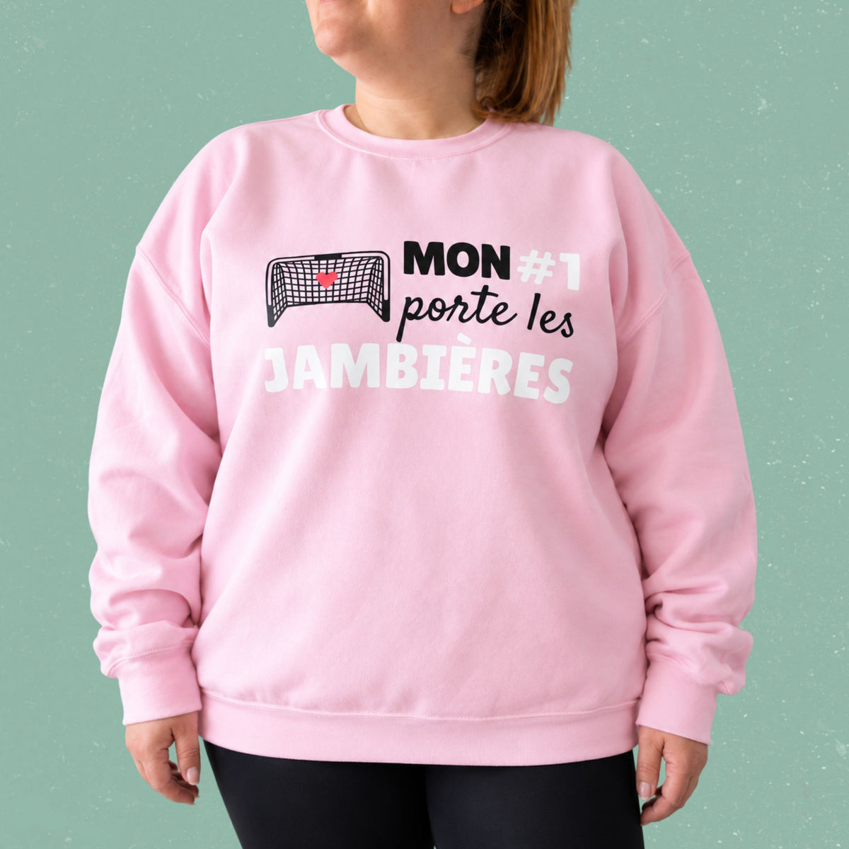 Chandail crewneck « Mon #1 porte les jambières »