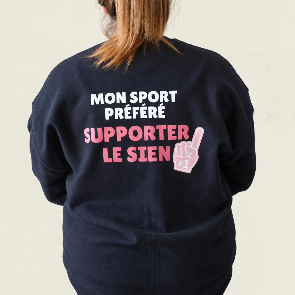 Chandail crewneck « Mon sport préféré, supporter le sien »