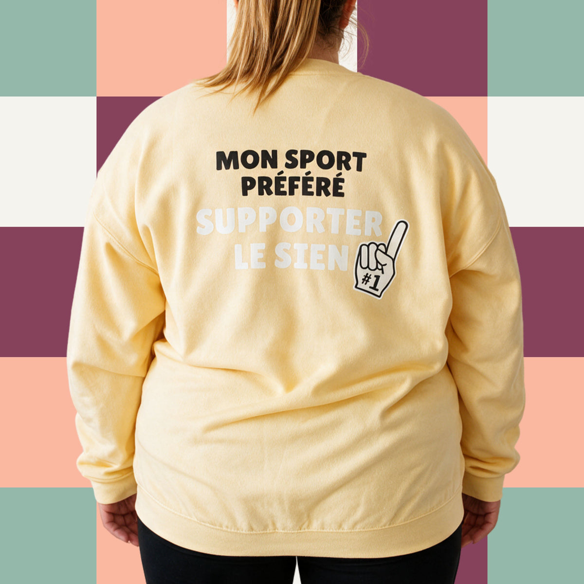 Chandail crewneck « Mon sport préféré, supporter le sien »