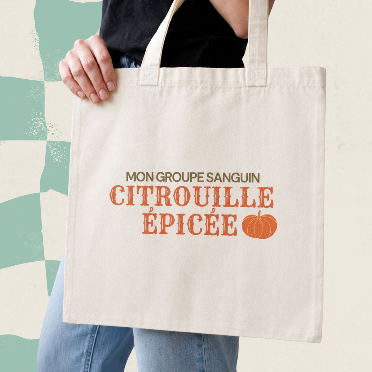 Sac fourre-tout « Mon groupe sanguin : citrouille épicée »