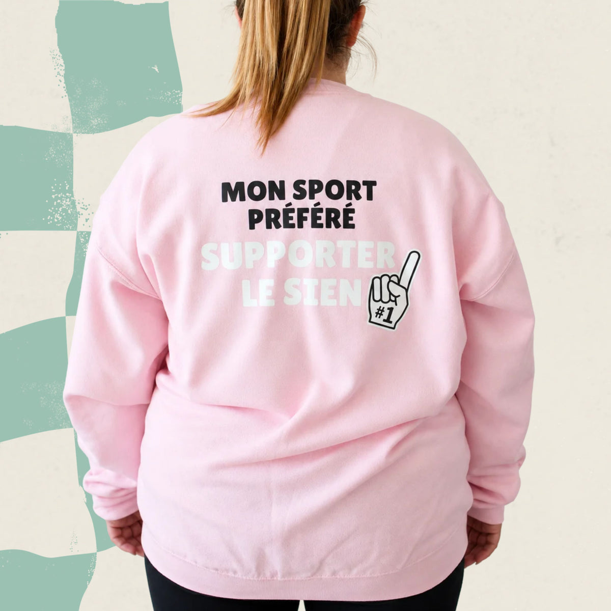 Chandail crewneck « Mon sport préféré, supporter le sien »