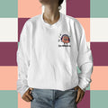 Chandail crewneck blanc avec cerveau illustre portant des ecouteurs et le message En retard-ish, boutique Sans Filtre