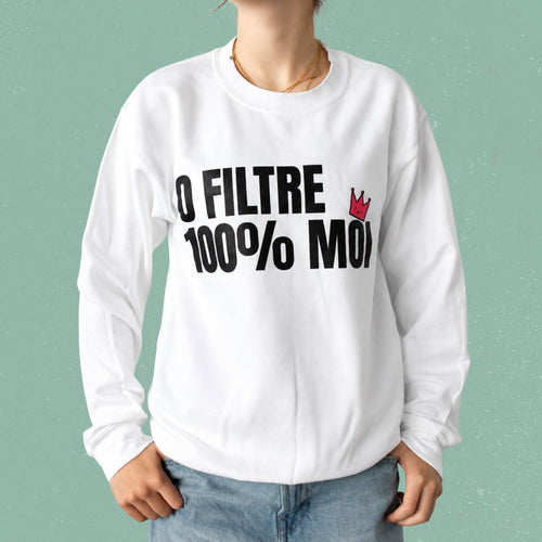 erplain_file_id:1470840 - Chandail crewneck « 0 filtre 100 % moi »