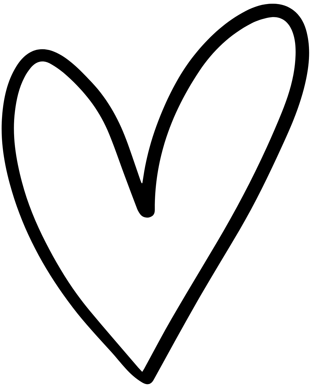 Cœur noir dessiné à la main