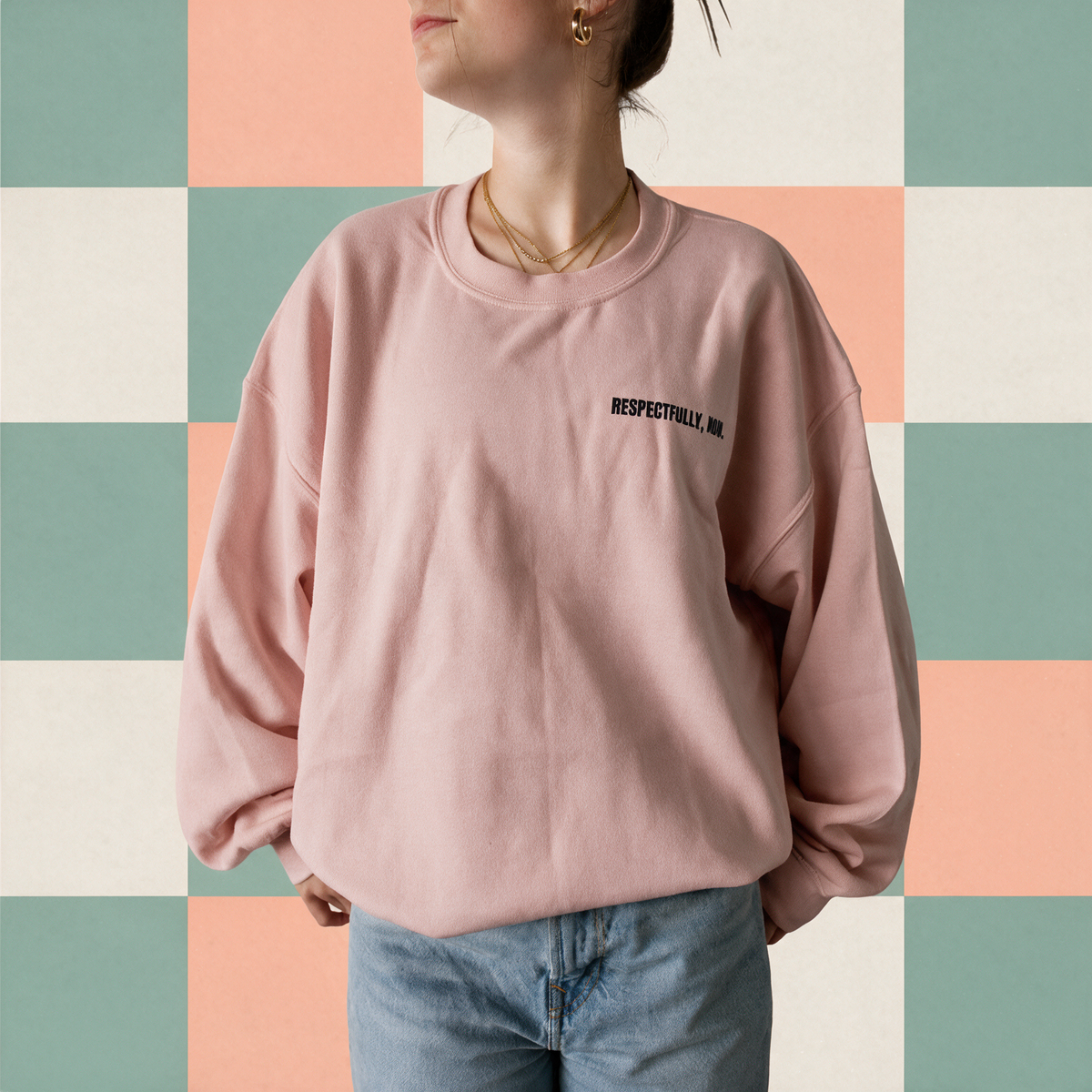 Chandail crewneck « Respectfully, non. »