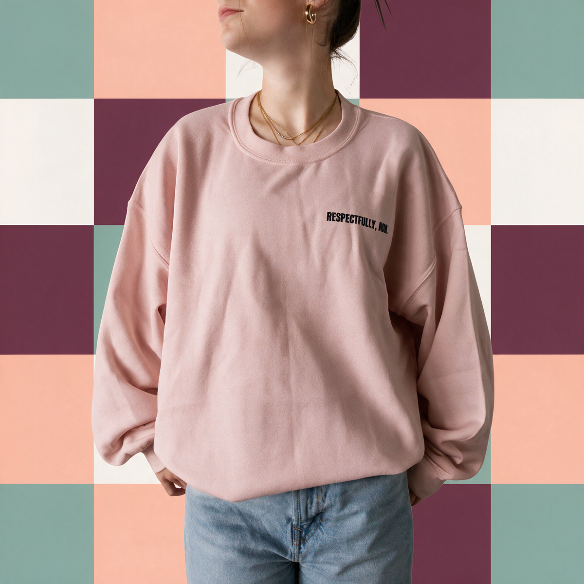Chandail crewneck « Respectfully, non. »