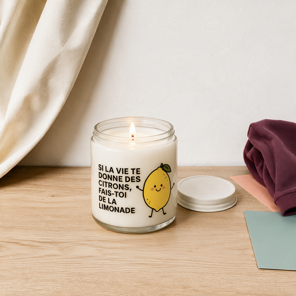 Chandelle « Si la vie te donne des citrons, fais-toi de la limonade »