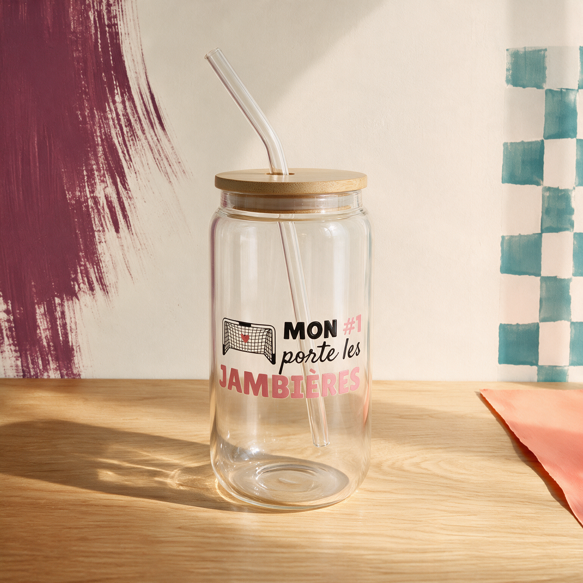 Gobelet en verre « Mon #1 porte les jambières »