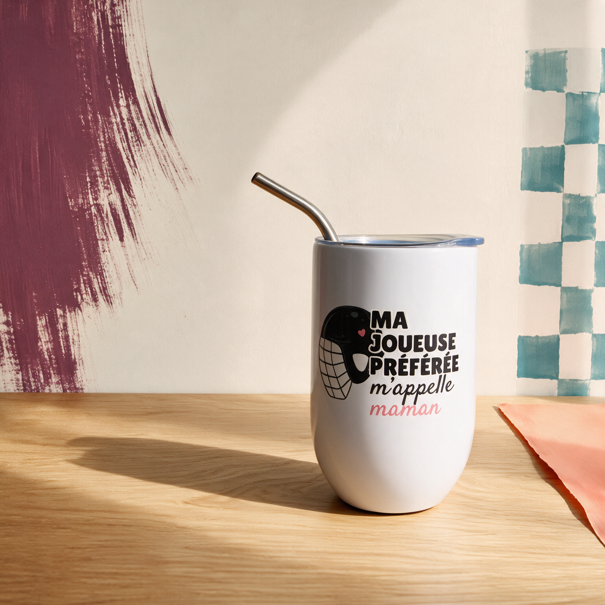 Verre à vin « Ma joueuse préférée m'appelle maman »