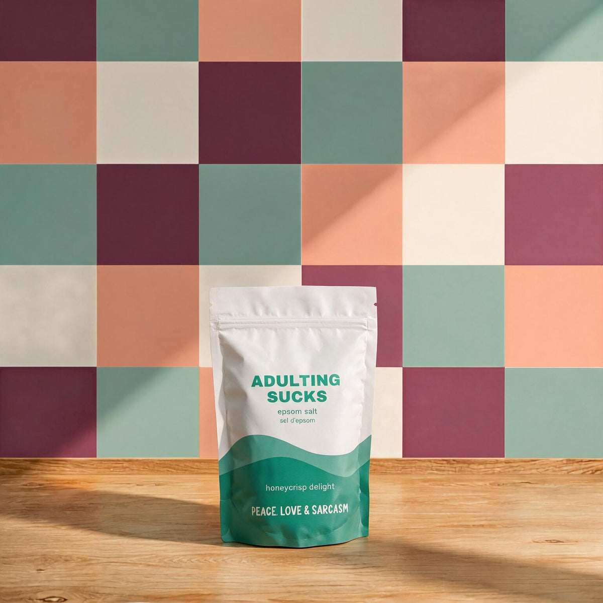 Sachet de sel d'epsom honeycrisp delight Adulting sucks de Peace, Love & Sarcasm, boutique Sans Filtre