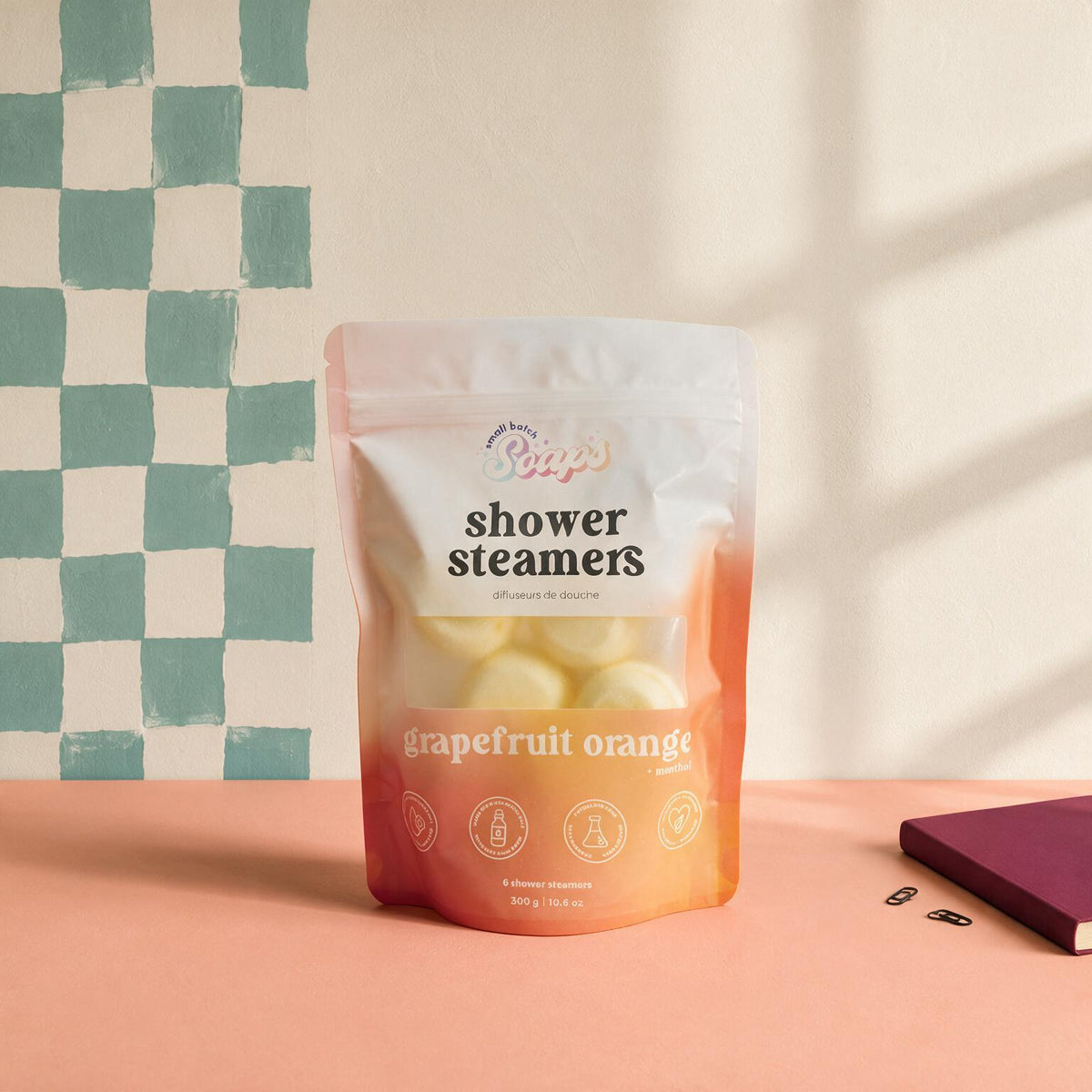 Sachet de diffuseurs de douche Shower Steamers grapefruit orange de Small Batch Soaps, boutique Sans Filtre