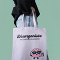 Sac fourre-tout lilas Desorganisee avec beaucoup de potentiel et cerveau illustre a lunettes, boutique Sans Filtre