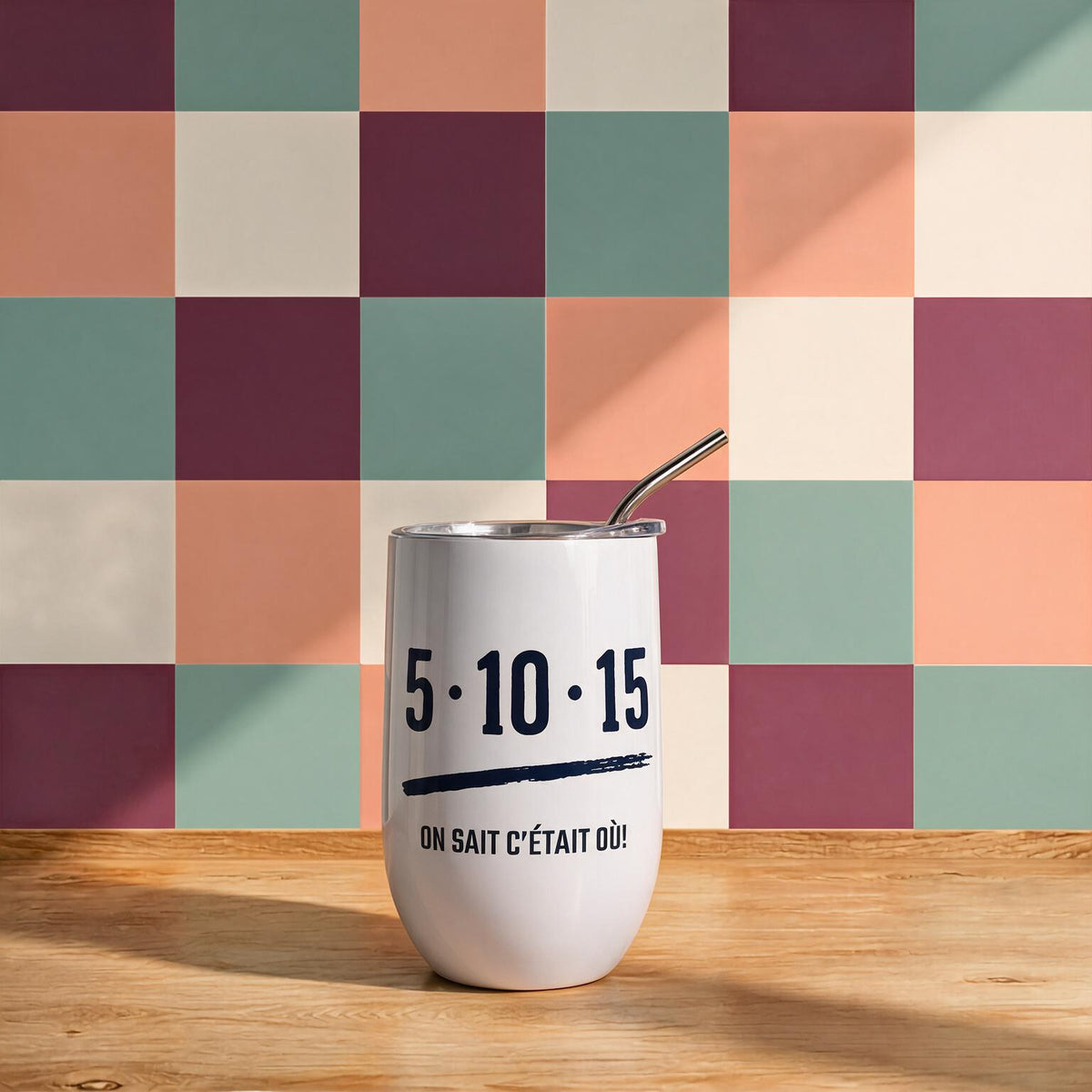 Verre isotherme blanc avec le message 5-10-15 on sait c'etait ou, boutique Sans Filtre